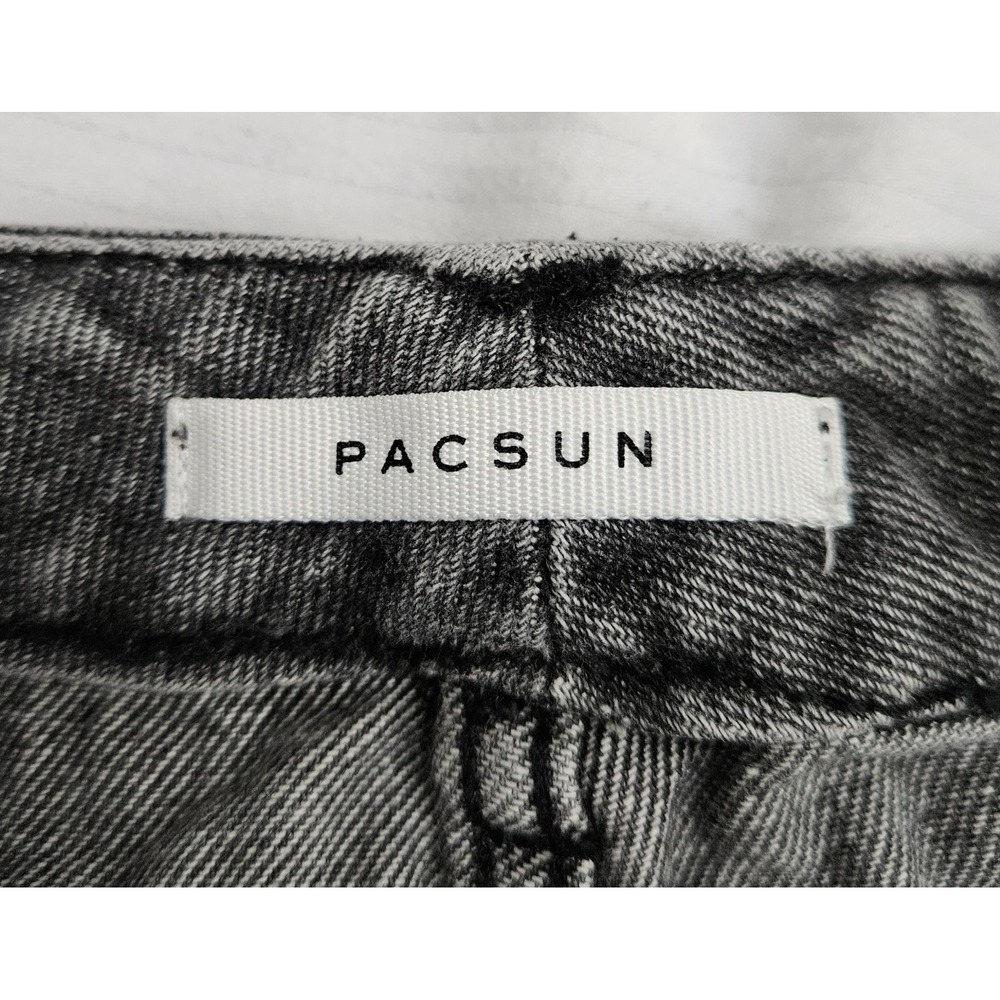 PACSUN Women's Light Black/Dark Gray Denim Mom Shorts Size 25‎ Inseam 2 Inches - Picture 3 of 7